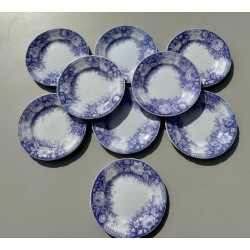 Sarreguemines XIXème- Série d'assiettes modèle Jardinière