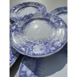 Sarreguemines XIXème- Série d'assiettes modèle Jardinière