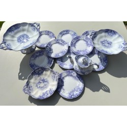 Sarreguemines XIXème- Série d'assiettes modèle Jardinière