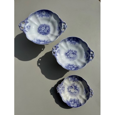 Sarreguemines XIXème - 3 compotiers modèle Jardinière