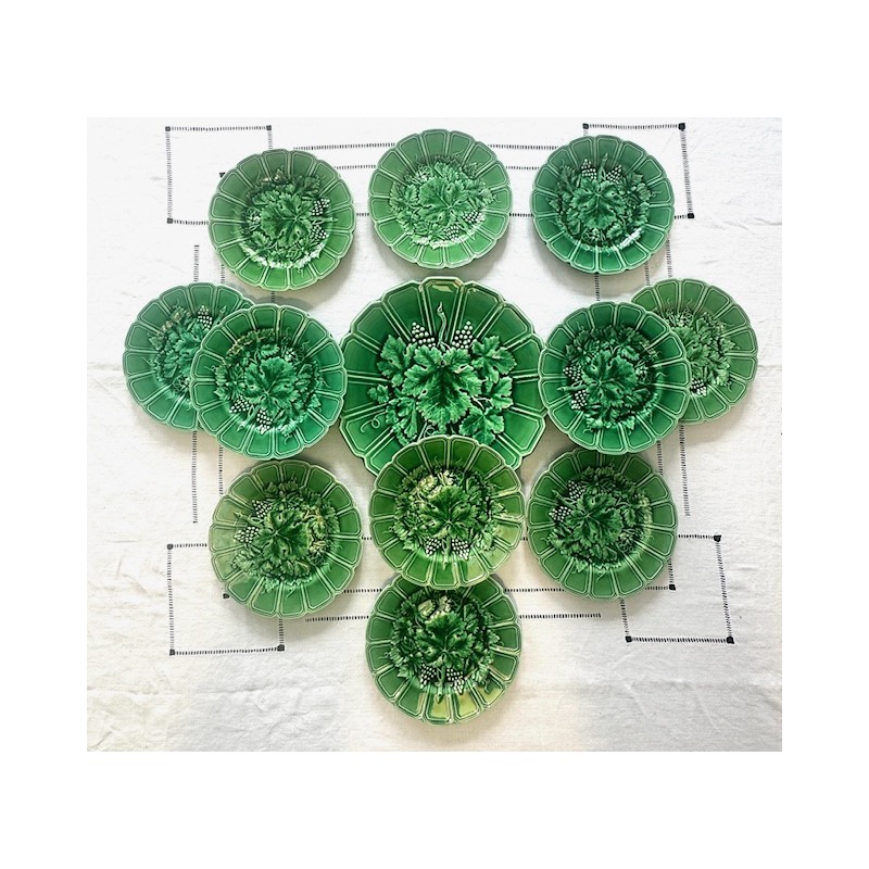 Sarreguemines - Service à dessert barbotine Vigne