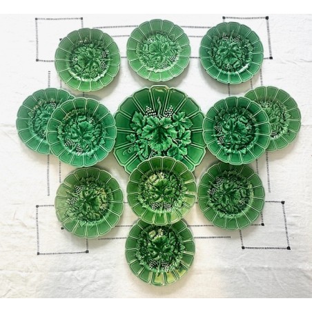 Sarreguemines - Service à dessert barbotine Vigne