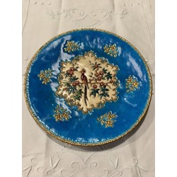 Longwy - Plat circulaire en émaux cloisonnés