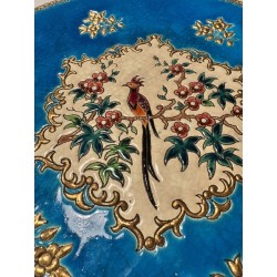 Longwy - Plat circulaire en émaux cloisonnés