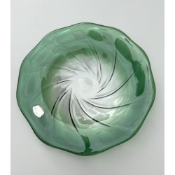 Val Saint Lambert - Grande coupe XXL en cristal vert