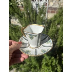 Limoges - Belle série de 10 tasses à café époque Art Déco