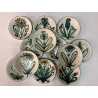 Robert Picault Vallauris - Série de 12 assiettes creuses décor Fleur