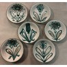 Robert Picault Vallauris - Série de 12 assiettes creuses décor Fleur