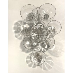 10 Coupes à Champagne en verre ancien