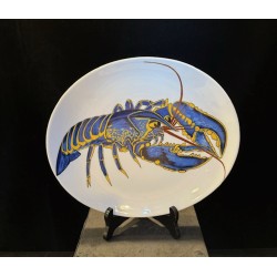 Pillivuyt - 8 assiettes au décor de Homard Bleu en porcelaine