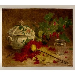 Désiré Alfred MAGNE (1855-1936) - Nature morte aux groseilles