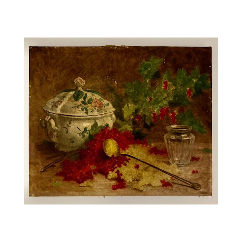 Désiré Alfred MAGNE (1855-1936) - Nature morte aux groseilles