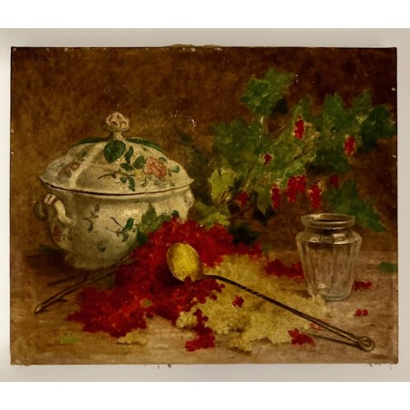 Désiré Alfred MAGNE (1855-1936) - Nature morte aux groseilles