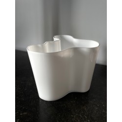 Iittala- Savoy Vase d'Alvar Aalto en verre Blanc